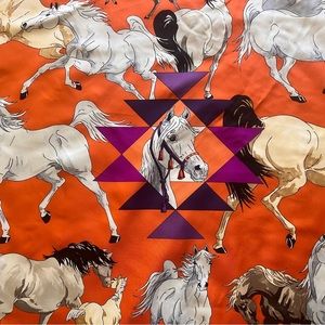 LES CHEVAUX QATARIS HERMES SCARF BY HUBERT DE WATRIGANT 90 CM SILK TWILL